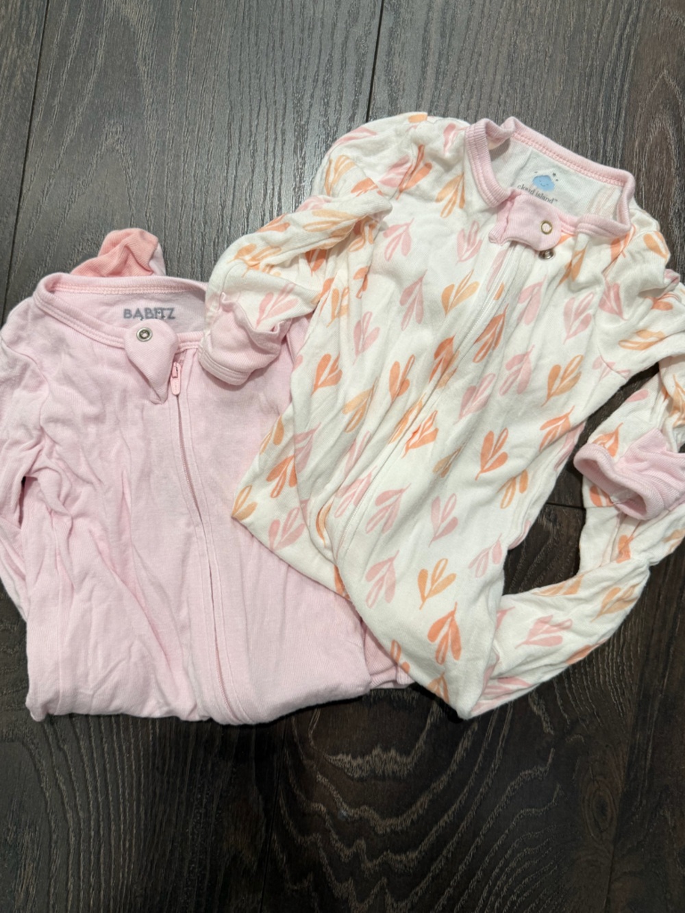 Cloud Island Girls Pink & White Footed One-Piece Sleepers - 2-Pack